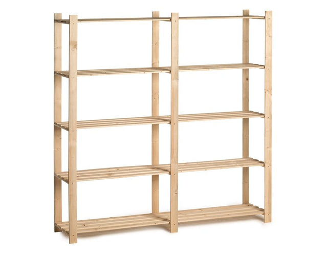 Practo Houten opbergrek 175x175x40 cm – 5 legborden - Doika - Opbergrekken - Practo Home -  - H209