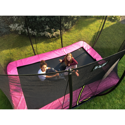 EXIT Trampolin Grün Silhouette Inground mit Sicherheitsnetz 244 × 366 cm
