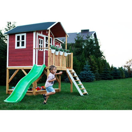 EXIT Loft 550 houten speelhuis - rood - Doika BV - Loft speelhuisjes - EXIT Toys - 8718469468263 - 50.06.23.00