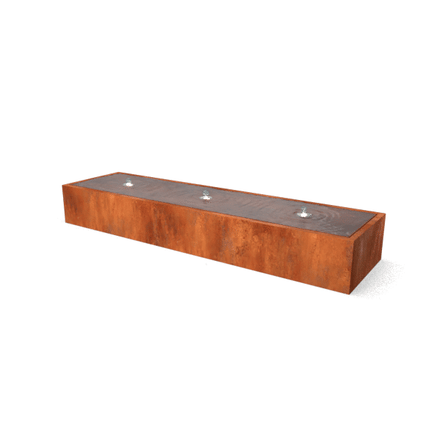 Geroba Taula cortenstalen watertafel met fonteinen 400x60x40cm 218kg - Doika BV - Watertafel - Geroba - TaulaAC10