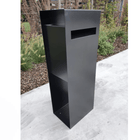 Briefkasten Schwarz GB017 mit Entnahme hinten RAL 9005